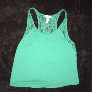 Green workout tank top